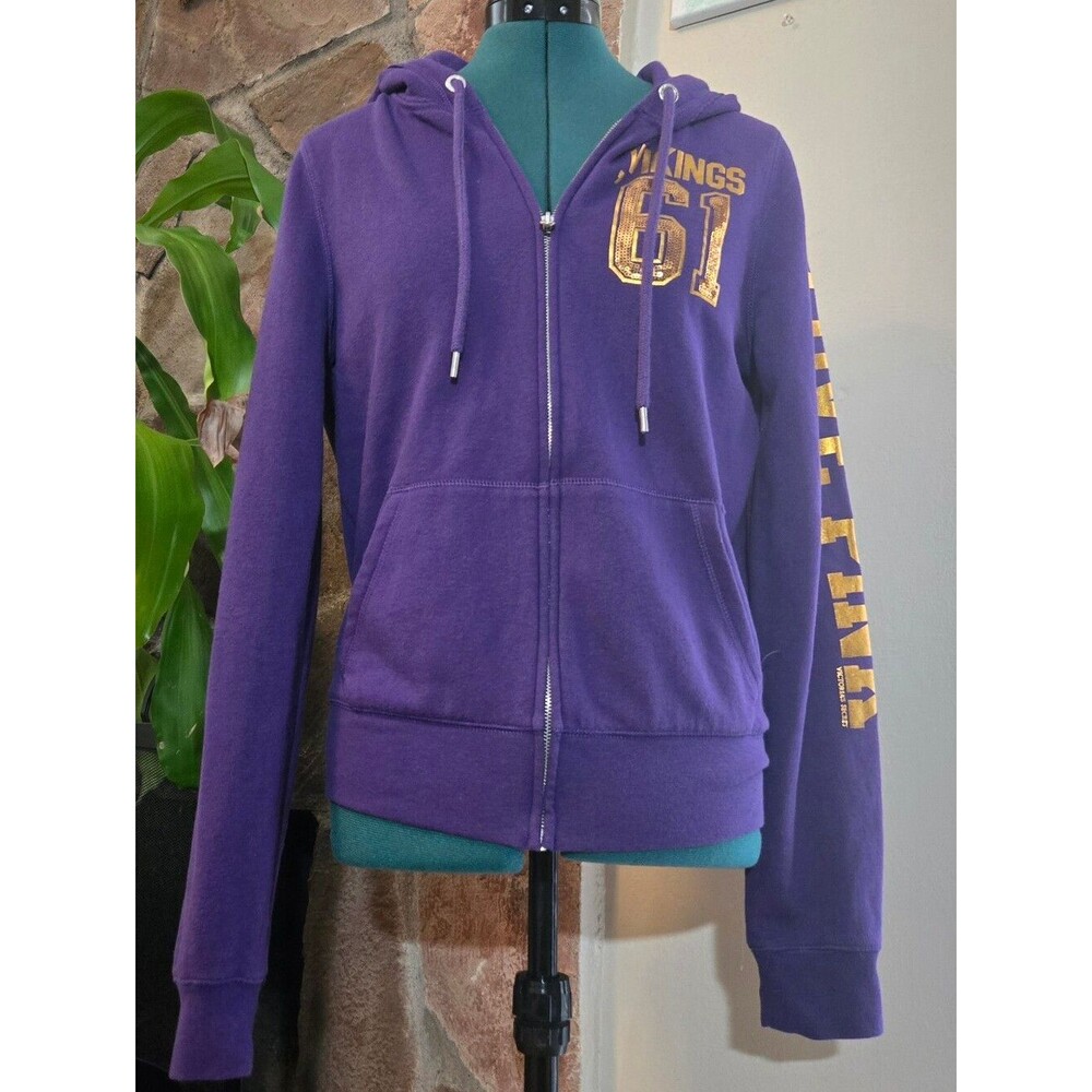 Rare PINK x 5th & Ocean NFL Bling Zip Up Sweatshirt - Minnesota Vikings Blokette